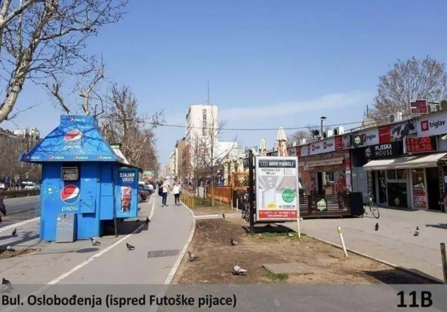 Bul. Oslobodjena, ispred Futoške pijace kod BUS stanice — Strana B